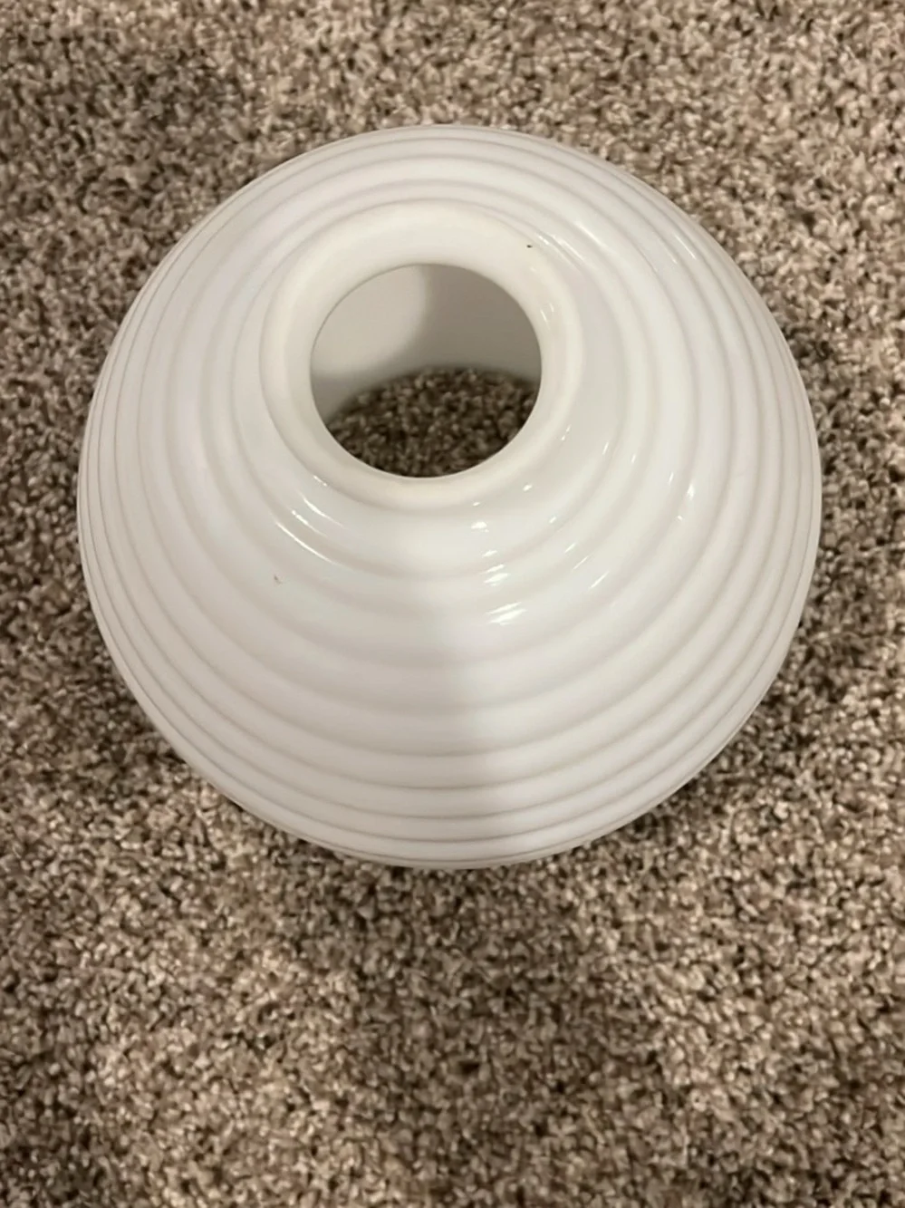 Vintage Art Deco Bee Hive White Glass Globe Light Shade